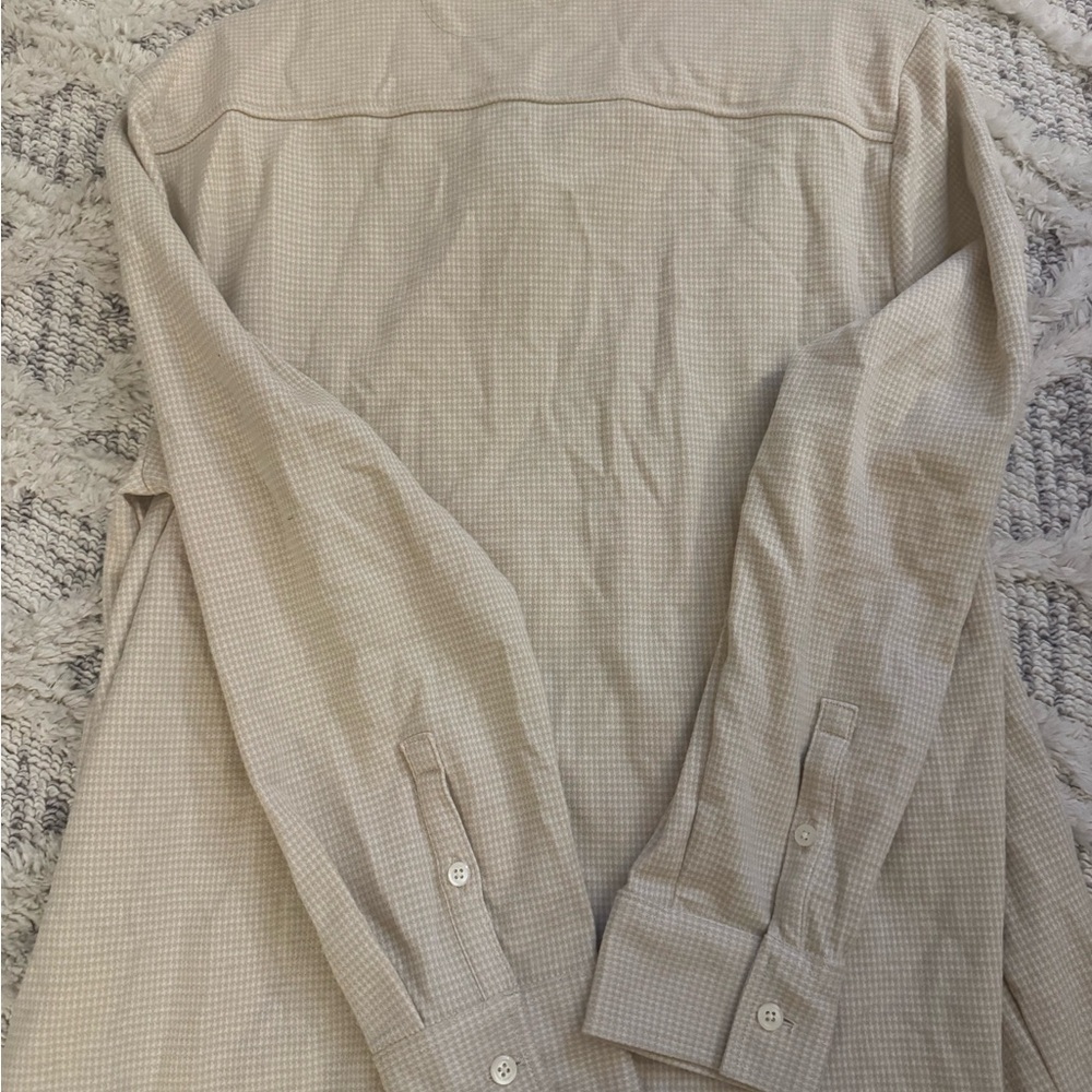 Madewell Men's Cream Checkered Button Down Shirt (M) - Picture 6 of 6